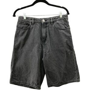 H&M Youth Teens 18 Loose Ample Denim Shorts Black Relaxed High Rise Girls